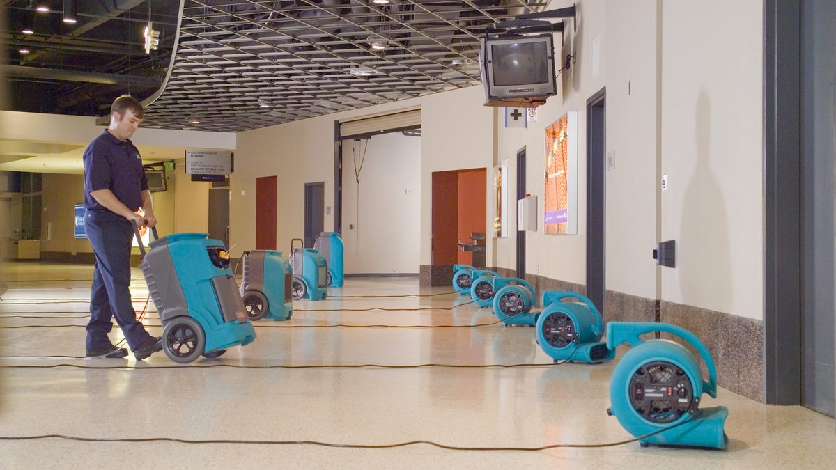 Commercial property water damage drying
