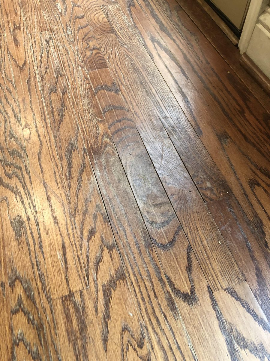 Warped hardwood flooring from water damage