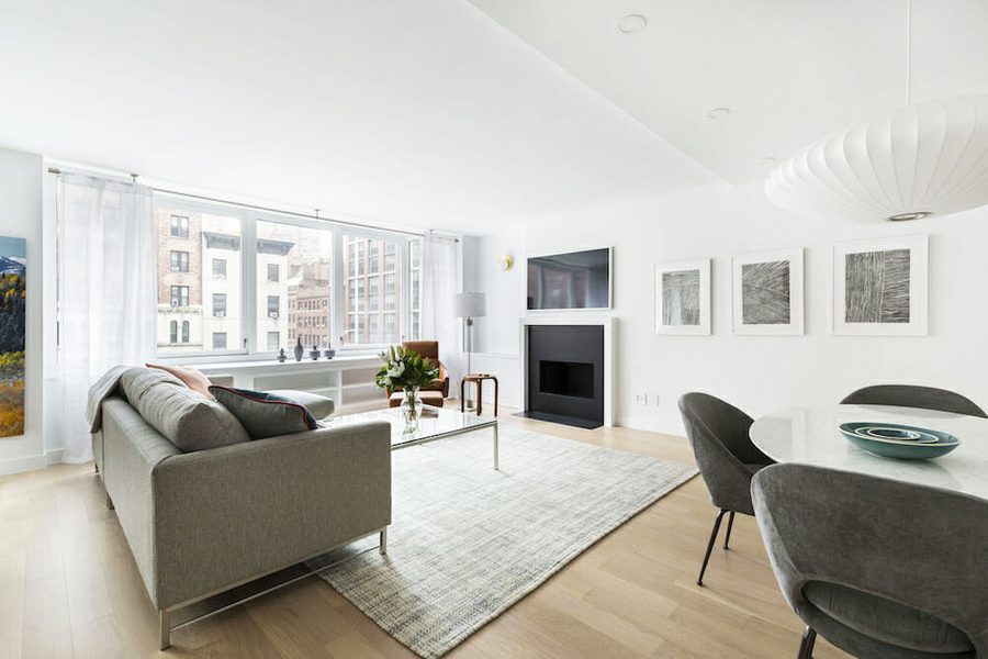 Restored apartment living room